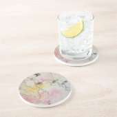 glazen ondergrond in grug zandsteen onderzetter (Zijkant)