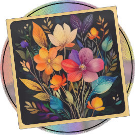 Glazen ONDERLEGGER - Mooie & Kleurrijke Bloemen Onderzetter