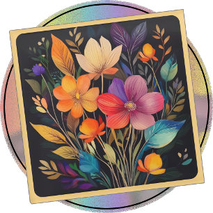 Glazen ONDERLEGGER - Mooie & Kleurrijke Bloemen Onderzetter