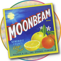 Glazen ONDERLEGGER - Moonbeam Citrus - kratlabel