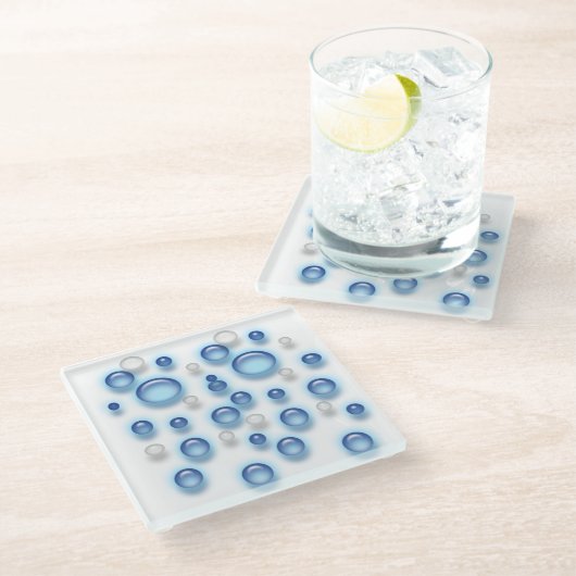 Glazen Onderzetter - 3D-bubbels (Schuin)