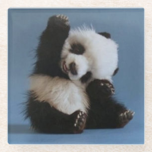 Glazen Onderzetter/Baby Panda Beer Onderzetter