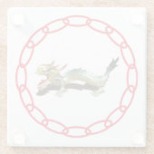 Glazen Onderzetter - Dragon en Shadow met rode ket (Achterkant)