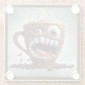 GLAZEN ONDERZETTER - Een kopje koffie te veel! (Achterkant)