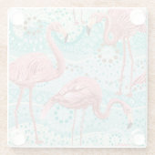 Glazen Onderzetter Flamingo Print (Achterkant)