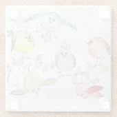 Glazen Onderzetter - Gekke vogels (Achterkant)