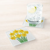 Glazen Onderzetter-gele diaffodils Onderzetter (Schuin)