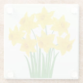 Glazen Onderzetter-gele diaffodils Onderzetter (Achterkant)