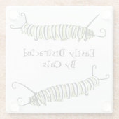 Glazen Onderzetter Gemakkelijk afgeleid door katte (Achterkant)