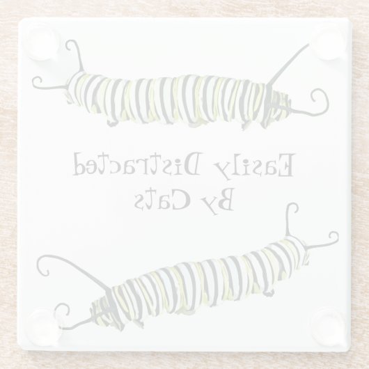 Glazen Onderzetter Gemakkelijk afgeleid door katte (Achterkant)