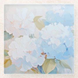 Glazen Onderzetter, Hortensia's in Waterverf Onderzetter
