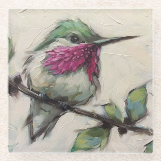 Glazen Onderzetter - Hummingbird (Voorkant)