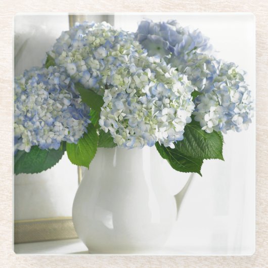 Glazen Onderzetter-Hydrangeas Glazen Onderzetter (Voorkant)