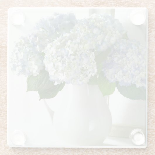 Glazen Onderzetter-Hydrangeas Glazen Onderzetter (Achterkant)