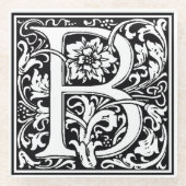 Glazen onderzetter - Initiaal B Monogram (Voorkant)