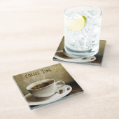 Glazen Onderzetter/Koffietijd Glazen Onderzetter (Schuin)