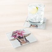 Glazen Onderzetter Lily the Goat (Schuin)