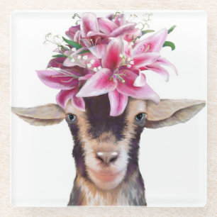 Glazen Onderzetter Lily the Goat