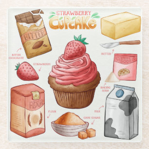 Glazen onderzetter met cakerecept