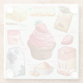 Glazen onderzetter met cakerecept (Achterkant)