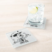 Glazen Onderzetter met een Clown Juggler Juggling (Schuin)