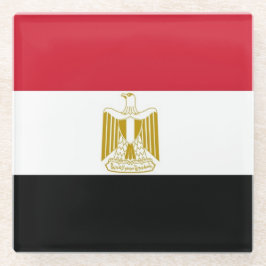 Glazen onderzetter met Egyptische vlag
