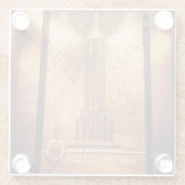 Glazen Onderzetter met Empire State Building Plaqu (Achterkant)