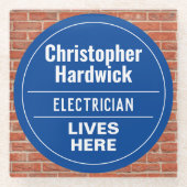 Glazen Onderzetter met Fun Electrice Wall Plaque S (Voorkant)