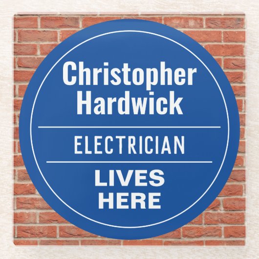 Glazen Onderzetter met Fun Electrice Wall Plaque S (Voorkant)