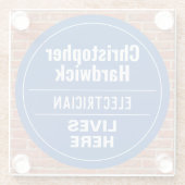 Glazen Onderzetter met Fun Electrice Wall Plaque S (Achterkant)