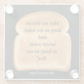 Glazen Onderzetter met Funny Witty Toast (Achterkant)
