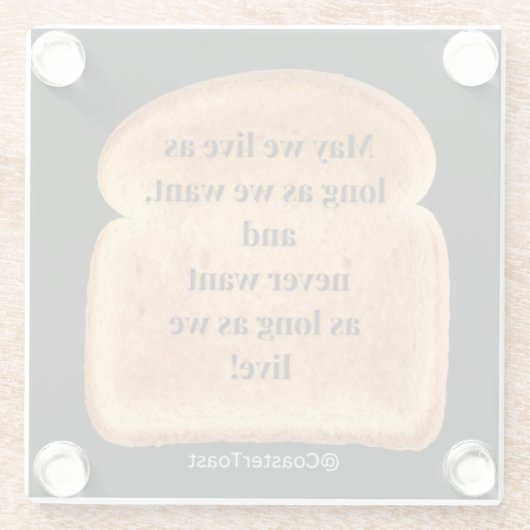 Glazen Onderzetter met Funny Witty Toast (Achterkant)