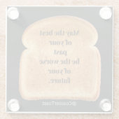 Glazen Onderzetter met Funny Witty Toast (Achterkant)