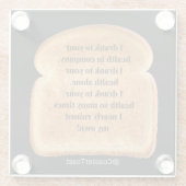 Glazen Onderzetter met Funny Witty Toast (Achterkant)