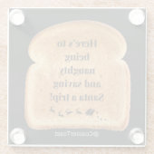 Glazen Onderzetter met Funny Witty Toast (Achterkant)