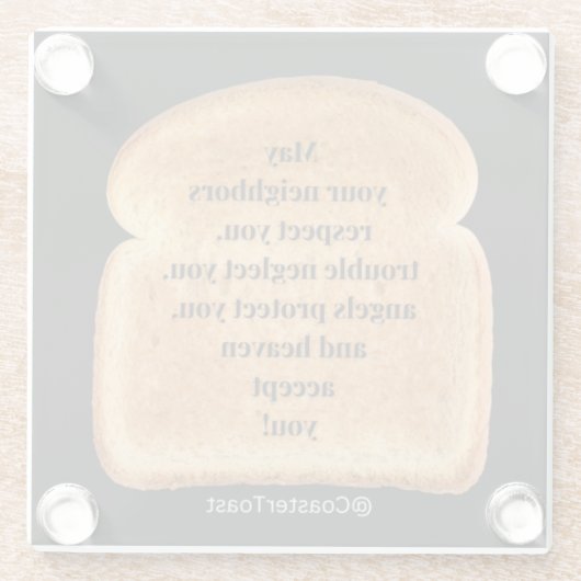 Glazen Onderzetter met Funny Witty Toast (Achterkant)