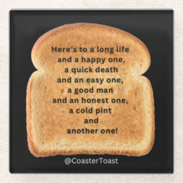 Glazen Onderzetter met Funny Witty Toast