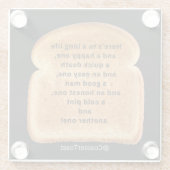 Glazen Onderzetter met Funny Witty Toast (Achterkant)