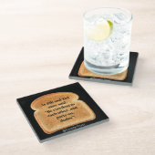 Glazen Onderzetter met Funny Witty Toast (Schuin)