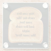 Glazen Onderzetter met Funny Witty Toast (Achterkant)