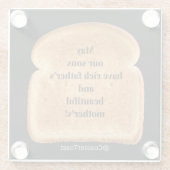 Glazen Onderzetter met Funny Witty Toast (Achterkant)