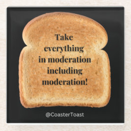 Glazen Onderzetter met Funny Witty Toast