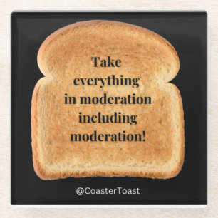 Glazen Onderzetter met Funny Witty Toast