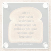 Glazen Onderzetter met Funny Witty Toast (Achterkant)