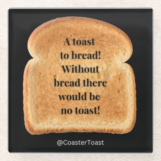 Glazen Onderzetter met Funny Witty Toast (Voorkant)