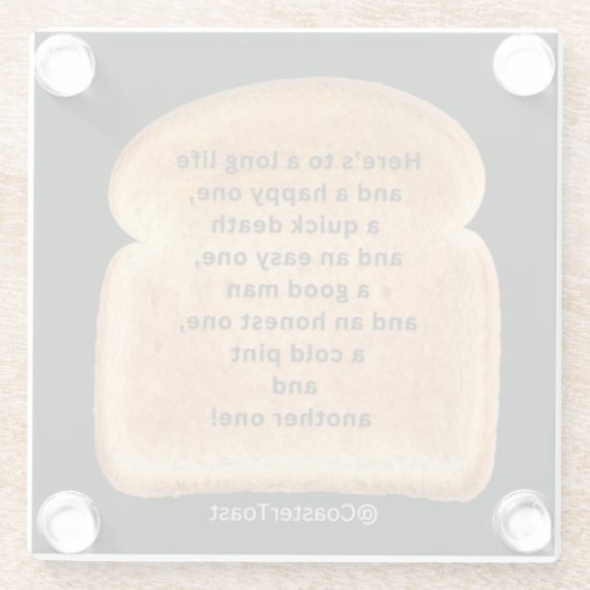 Glazen Onderzetter met Funny Witty Toast (Achterkant)