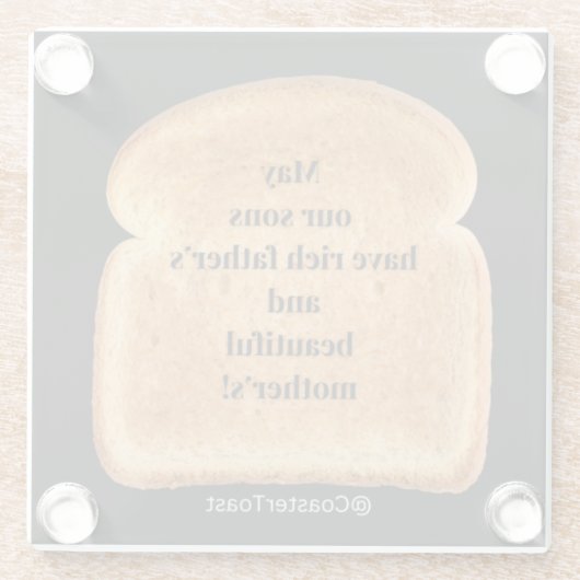 Glazen Onderzetter met Funny Witty Toast (Achterkant)