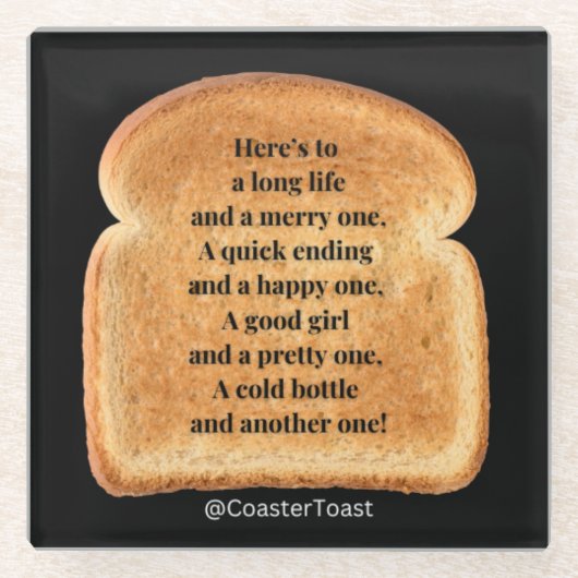 Glazen Onderzetter met Funny Witty Toast (Voorkant)