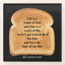 Glazen Onderzetter met Funny Witty Toast