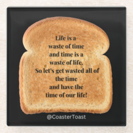 Glazen Onderzetter met Funny Witty Toast